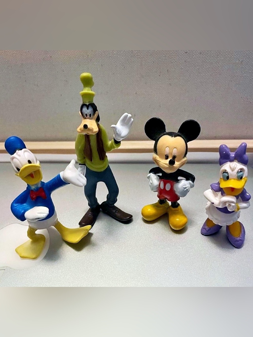 Disney character friends Mickey Goofy Donald and Daisy Duck figurines vintage